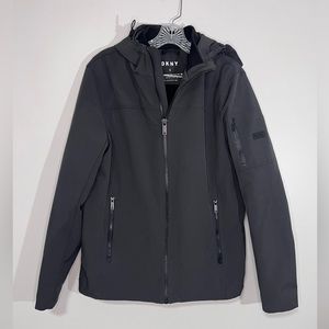 DKNY Men's Coat Small Breathable Stretch Wind Protectant Water Resistant Hat